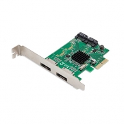 IO Crest SATA III 2 Port and 2 Port eSATA III PCI-e 2.0 x2 Card with Marvell HyperDuo, RAID Mode Support and Low Profile Brackets SI-PEX40058