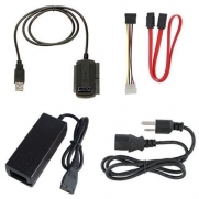 USB 2.0 to 2.5 3.5 SATA/IDE Hard Drive HDD CD-Rom 3.5/2.5 Converter Adapter Cable + AC Power Adapter